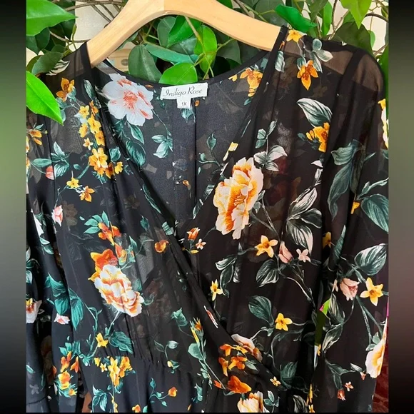 Yellow and Orange Long Sleeve Bishop Sundress - Picture 2 of 4